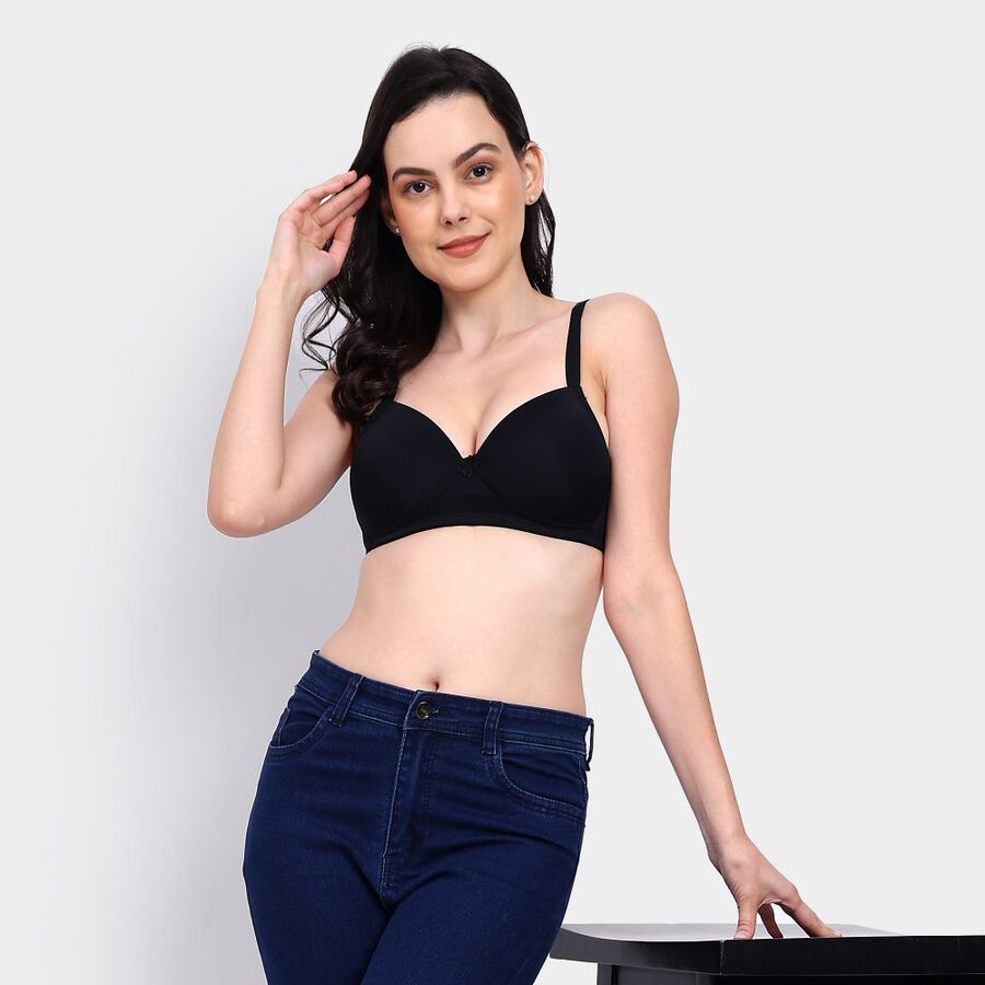 Ladies' Padded Bra, Black, large image number null